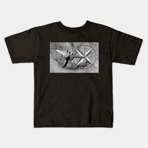 Fighter jet with navigation vectors Kids T-Shirt by etihi111@gmail.com